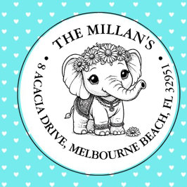 Schattigee Baby Olifant thema Zelfinktende Stempel