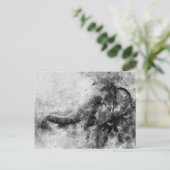 Schattigee Baby Olifant Zwart-wit Waterverf Briefkaart (Staand voorkant)
