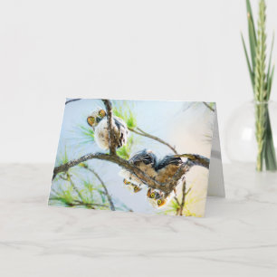 Schattigee Baby Owls Blank All Occasion Feestdagen Kaart