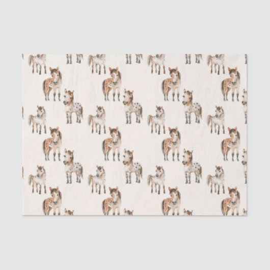 Schattigee baby paarden tissuepapier (Voorkant)