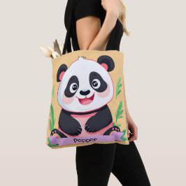 Schattigee Baby Panda aangepaste naam Draagtas