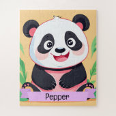 Schattigee Baby Panda aangepaste naam Legpuzzel (Verticaal)