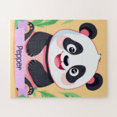 Schattigee Baby Panda aangepaste naam Legpuzzel (Horizontaal)
