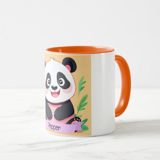 Schattigee Baby Panda aangepaste naam Mok (Voorkant rechts)