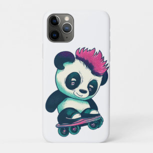 Schattigee Baby Panda met mohawk   Schaatser Panda iPhone 11 Pro Hoesje
