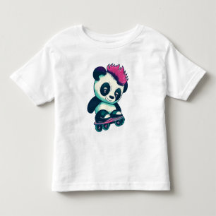 Schattigee Baby Panda met mohawk Schaatser Panda Kinder Shirts