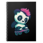 Schattigee Baby Panda met mohawk | Schaatser Panda Notitieboek (Voorkant)