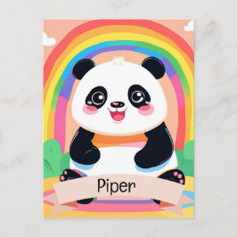 Schattigee Baby Panda Rainbow Briefkaart