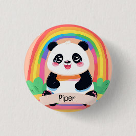 Schattigee Baby Panda Rainbow Ronde Button 3,2 Cm