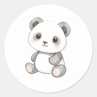Schattigee Baby Panda Sticker Waterverf Illustrati