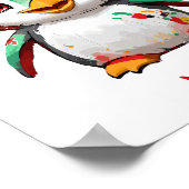 Schattigee Baby Penguin Aangepaste Naam Poster (Hoek)