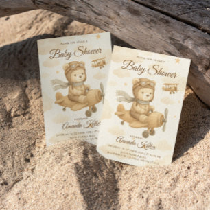 Schattigee Baby Pilot Beer Baby shower uitnodiging