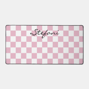 Schattigee Baby Pink Checkers Patroonnaam Bureaumat