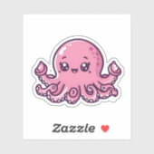 Schattigee Baby Roze Octopus Custom-Cut Vinyl Stic Sticker (Vel)