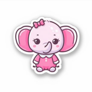 Schattigee Baby roze olifant uitgesneden vinyl Sti Sticker