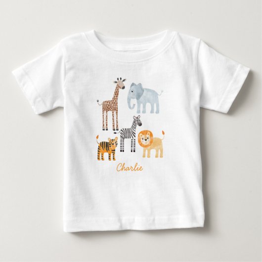 Schattigee Baby Safari Animal Waterverf Aangepaste (Voorkant)