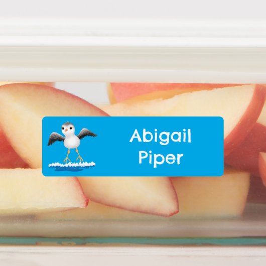 Schattigee baby Sandpiper cartoon gepersonaliseerd Labels (Aangebracht)