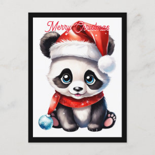 Schattigee Baby Santa Panda kerstvakantie Briefkaart