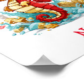 Schattigee Baby Seahorse aangepaste naam Poster (Hoek)