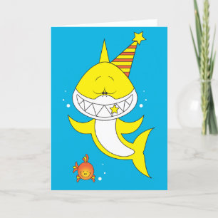 Schattigee Baby Shark Cartoon Kaart