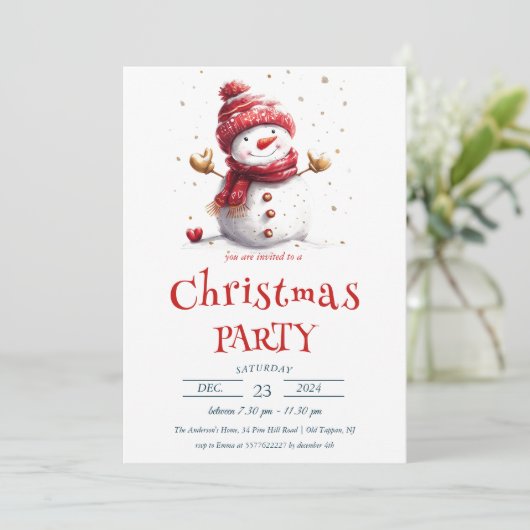 Schattigee Baby Snowman kerstfeest Kaart (Staand voorkant)