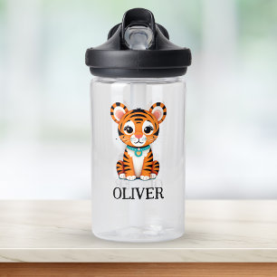Schattigee Baby Tiger gepersonaliseerd Waterfles