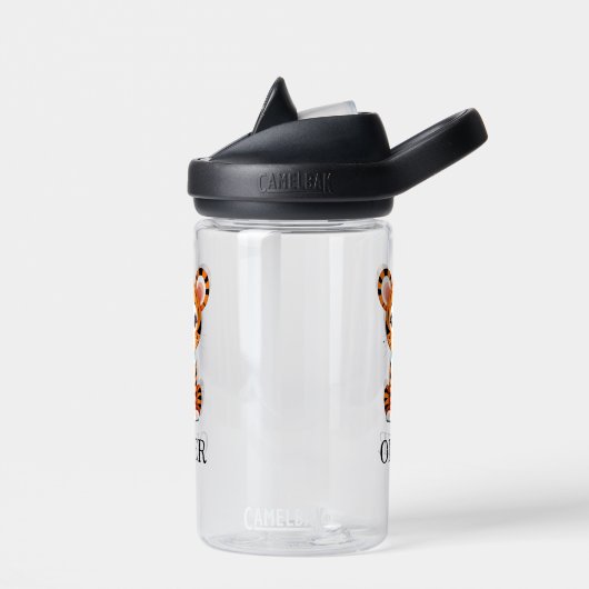 Schattigee Baby Tiger gepersonaliseerd Waterfles (Links)
