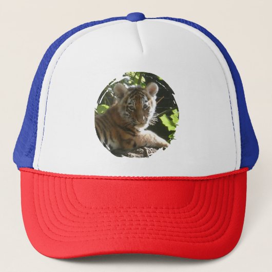 Schattigee Baby Tiger Trucker Hat Pet (Voorkant)