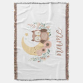 Schattigee baby uil met maan deken (Voorkant Verticaal)