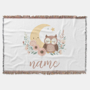 Schattigee baby uil met maan deken