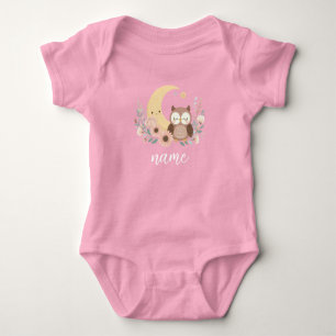 Schattigee baby uil met maan romper
