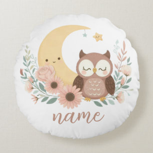 Schattigee baby uil met maan rond kussen