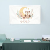 Schattigee baby uil met maan spandoek (Beurs)
