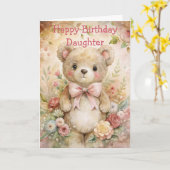 Schattigee Baby Verjaardag Kaart (Gele Bloem)