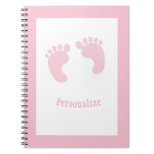 Schattigee Baby Voetafdrukken Baby Meisje Roze Kle Notitieboek (Voorkant)