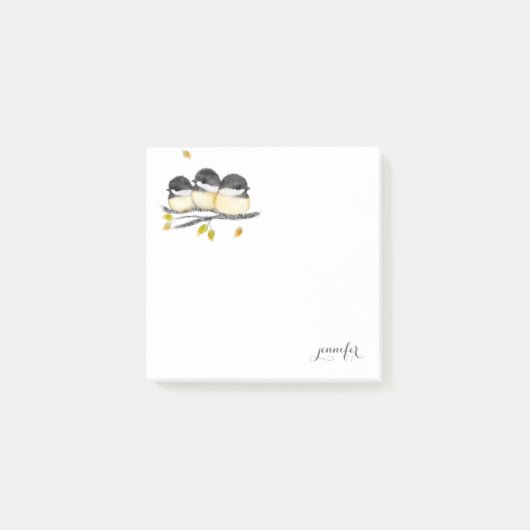 Schattigee Baby Vogel 3 Kuikens op Boomtak Post-it® Notes (Voorkant)