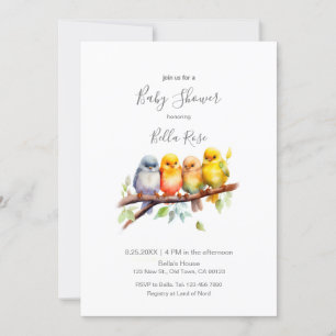 Schattigee Baby Vogels op Tree Branch Baby shower Kaart