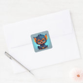 Schattigee Baby weerwolf Vierkante Sticker (Envelop)