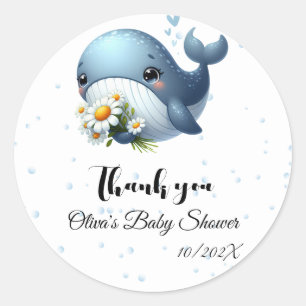 Schattigee Baby Whale Baby shower Sticker