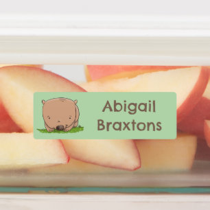 Schattigee baby wombat cartoon gepersonaliseerd labels
