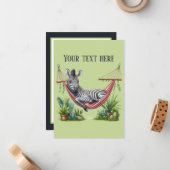 Schattigee baby zebra Bericht toevoegen Notitiekaartje (Voorkant / Achterkant in situ)