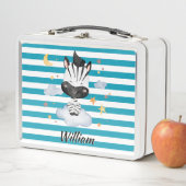 Schattigee Baby Zebra op Clouds Stars Moon Blue St (In situ)