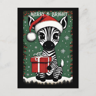 Schattigee Baby Zebra Santa Animal Christmas Gift Briefkaart
