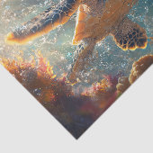 Schattigee Baby Zee Schildpad met Bubbels Decoupag Tissuepapier (Detail)