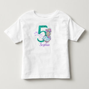 Schattigee Baby Zeemeermin 5e Verjaardag T-Shirt
