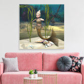 Schattigee Baby Zeemeermin Canvas Afdruk (Insitu (Woonkamer))