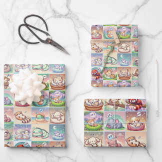 Schattigee babydieren - Baby shower inpakpapier Vel