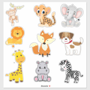 Schattigee babydieren Custom-cut Vinyl Stickers