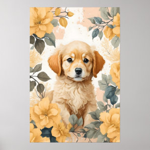 Schattigee babydieren   Golden Retriever Puppy Poster