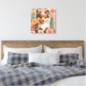 Schattigee babydieren | Schattigee Shetland Sheepd Canvas Afdruk (Insitu (Slaapkamer))